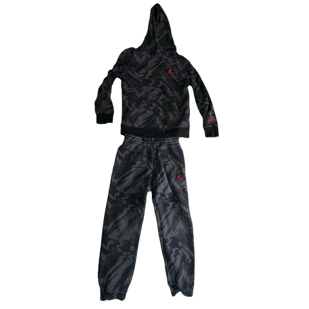 Nike Air Jordan Youth 2pc Set Boy's Hoodie PANTS Tracksuit Multicolor Size 7 New